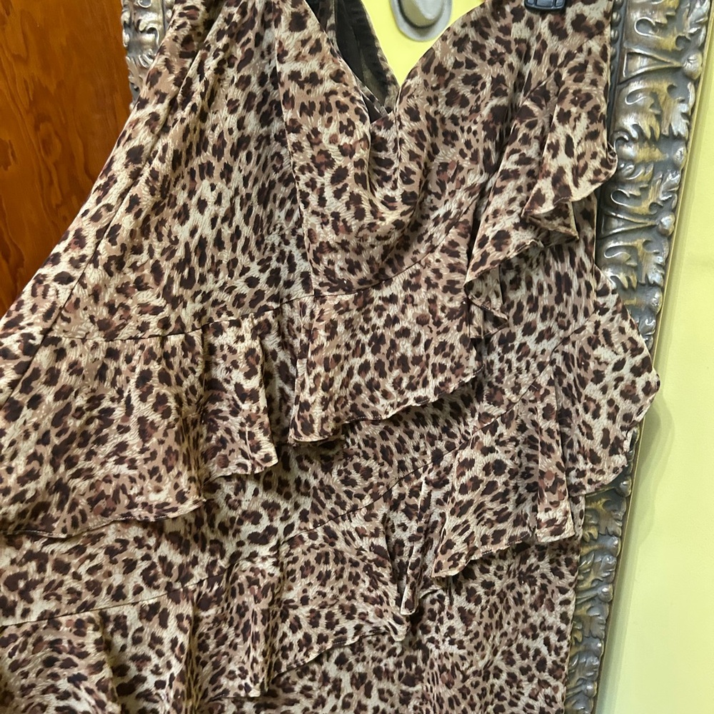 Leopard Print Ruffle Dress